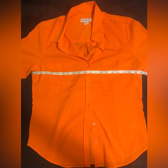 Coldwater Creek Orange women’s button-down, long sleeve blouse.Size medium. EC! - Picture 2 of 13